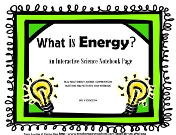 Kinetic and Potential Energy: Interactive Science Notebook Page | TpT