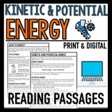 Kinetic and Potential Energy Reading Passages with Questions