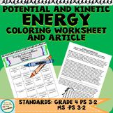 Kinetic and Potential Energy Article and Coloring Workshee
