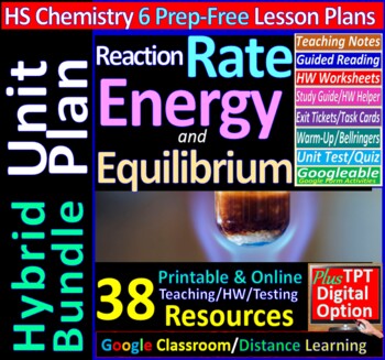 Preview of Unit Plan: Reaction Rate, Energy, Equilibrium 6-Lesson Hybrid Bundle ~Distance L