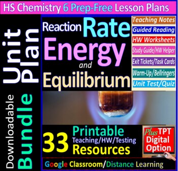 Preview of Unit Plan: Reaction Rate, Energy, Entropy, Equilibrium 6-Lesson Bundle ~Editable