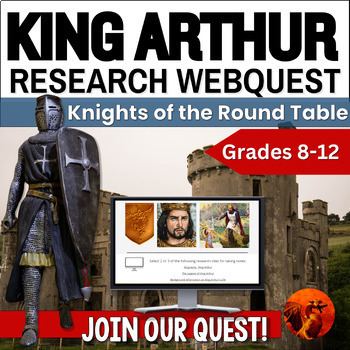 Preview of King Arthur Research Webquest - British Medieval Literature - Arthurian Legends