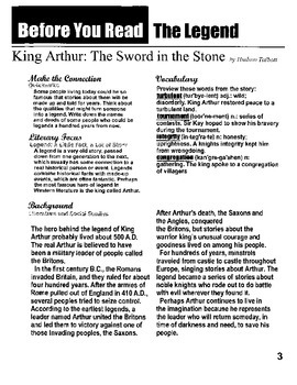 King Arthur Adapted Middle School Version Consumable Text Tpt