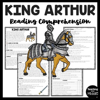 Preview of Legend of King Arthur Folklore Reading Comprehension Worksheet Freak the Mighty