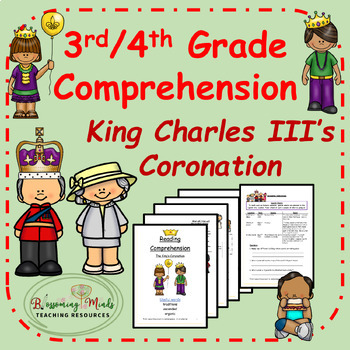 Preview of King Charles III's Coronation Comprehensions 3rd and 4th Grade