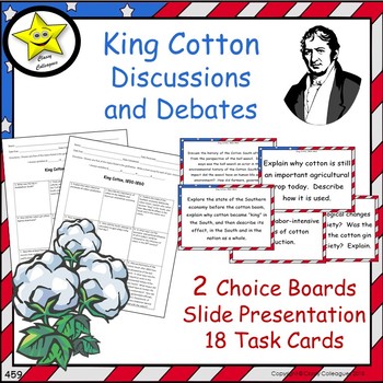 Preview of King Cotton and the Antebellum South Discussions and Debates  Distance Learning