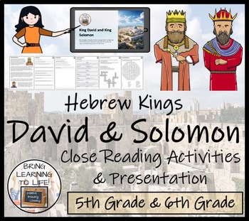 Preview of King David & King Solomon Close Reading Activity | 5th Grade & 6th Grade