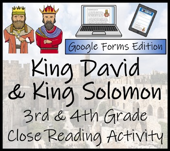 Preview of King David & King Solomon Close Reading Digital & Print | 3rd Grade & 4th Grade
