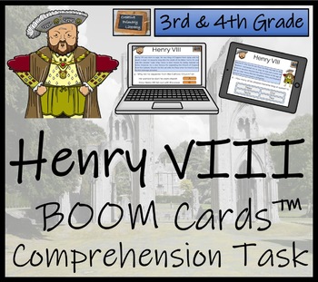 Preview of King Henry VIII BOOM Cards™ Comprehension Activity | 3rd Grade & 4th Grade