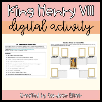 Preview of King Henry VIII Digital Activity (Google Slides)