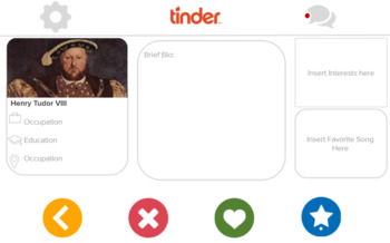 King Henry Viii Tinder Profile Activity Interactive Google Slides