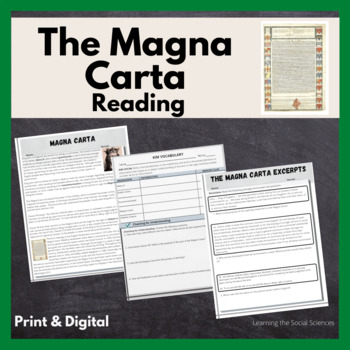 Preview of King John & the Magna Carta Reading with Questions: Print & Digital