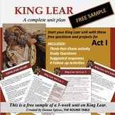 King Lear lesson plan (Act I from the complete unit plan) FREE