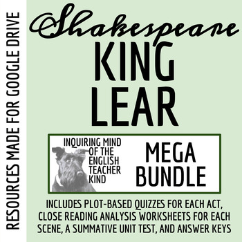 Preview of King Lear Quizzes, Close Reading Activities, Test, and Answer Keys (Google)