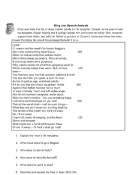 king lear speech analysis