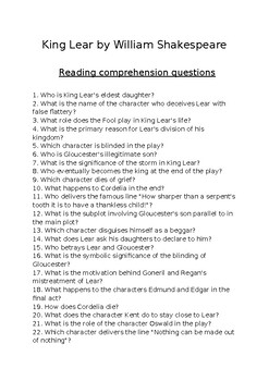 king lear essay questions and answers