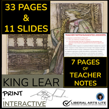 Preview of King Lear | KING LEAR test, Qs, and AP® ENGLISH LIT FREE-RESPONSE QUESTION