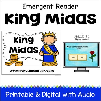 Preview of King Midas Simple Fairy Tale Reader & Activities for Early Readers Print Digital