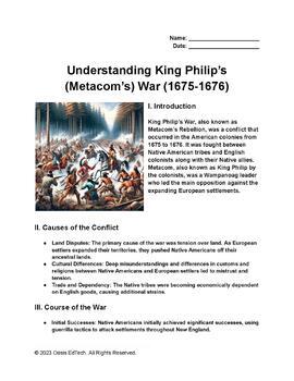 Preview of King Philip’s (Metacom’s) War (1675-1676) Information Guide