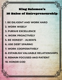 King Solomon's 10 Business Rules Poster 8.5x11