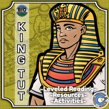 Preview of King Tut Biography - Reading, Digital INB, Slides & Activities