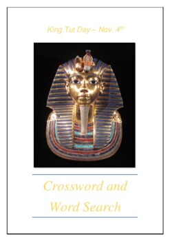 Preview of King Tut Day - November 4th Crossword Puzzle Word Search Bell Ringer