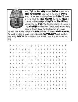 Preview of King Tut Word Search