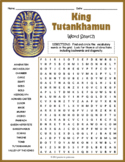 KING TUT - TUTANKHAMUN Word Search Puzzle Worksheet Activity
