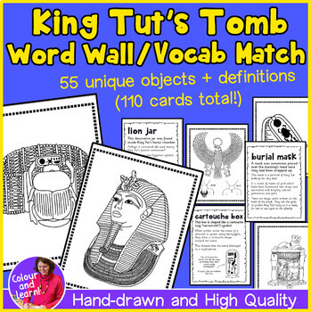 Preview of King Tut's Tomb Ancient Egypt Word Wall/Definition Matching/Vocab Cards x 55