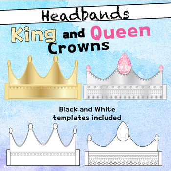 Preview of King and Queen Crowns | Printable Headband Craft