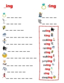 King of ing Differentiated Reading Writing Verbs Action Worksheet