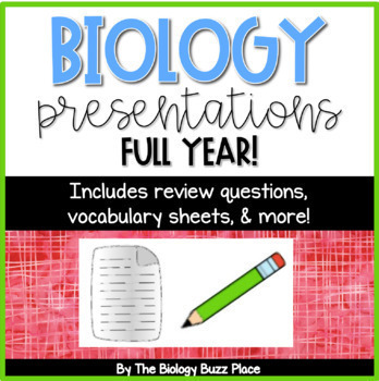 Preview of 30 Biology Presentations with Student Notes/Vocabulary Worksheets