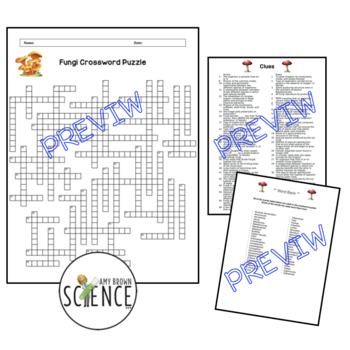 Kingdom Fungi Crossword Puzzle by Amy Brown Science TpT