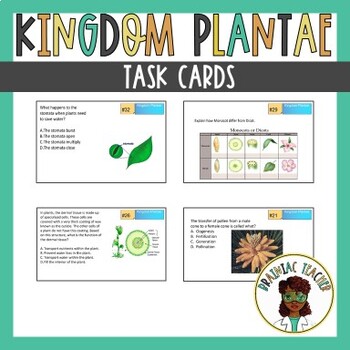 Preview of Kingdom Plantae TASK CARDS