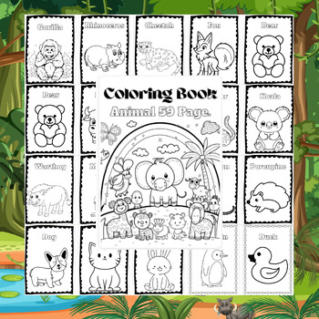 Preview of Preschool Animal Coloring Book: 60 Fun Pages