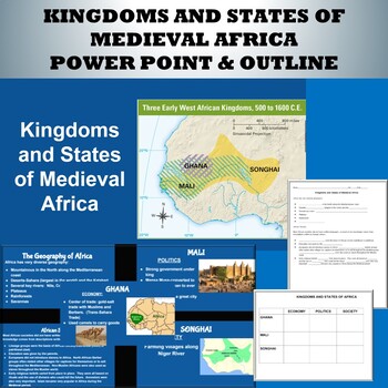 Preview of Kingdoms and States of Medieval Africa  power point and outline