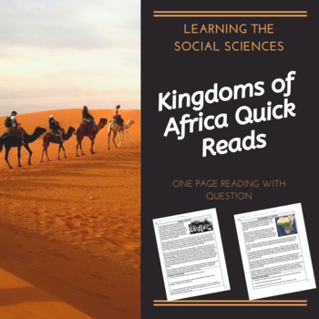 Preview of Kingdoms of Africa Quick Reads: 1 Page Reading w/ Questions - Distance Learning
