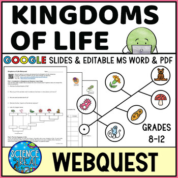 Preview of Kingdoms of Life Classification Webquest