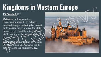 Preview of Kingdoms of Western Europe Lesson, Slides, and Guided Notes