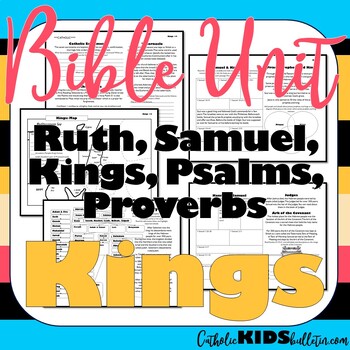 Preview of Kings Bible Study Unit: Saul, David, Solomon: Guided Notes, Test, Lesson, Games!