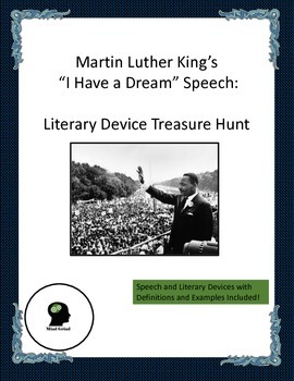Preview of King's I Have a Dream Speech Literary Device Treasure Hunt