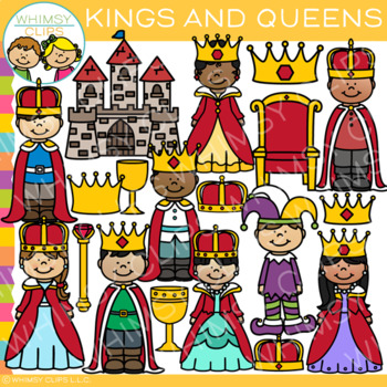 Preview of Kids Kings and Queens Fairy Tale Story Characters Clip Art
