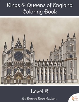 Preview of Kings and Queens of England Coloring Book-Level B