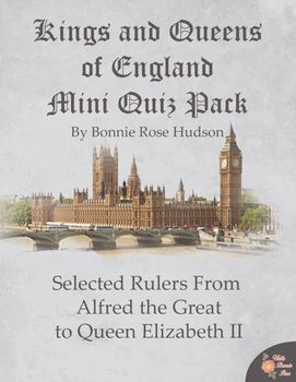 Preview of Kings and Queens of England Mini Quiz Pack (Plus TpT Digital)