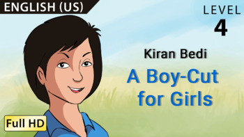 Preview of Kiran Bedi, A Boy Cut for Girls: Learn English (US) -Story for Children & Adults