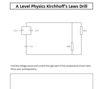 Preview of Kirchhoff's Laws Drill: Physics Question Generator