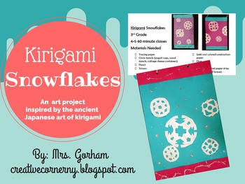 Preview of Kirigami Snowflakes Elementary Art Project