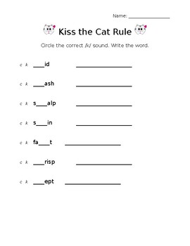 Reading and Spelling Game and Poster: Kiss the Cat Rule by Lit Minds