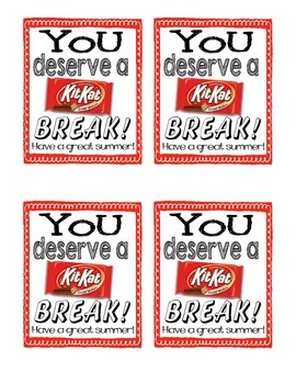 Kit Kat Candy Tag for the End of the Year by iTeachBULLDOGS TPT