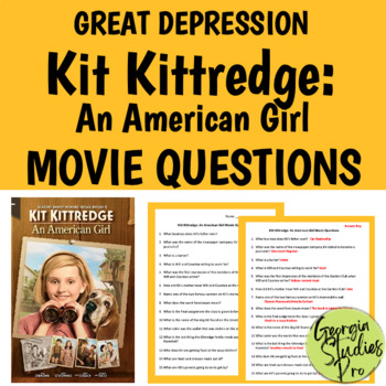 Preview of Kit Kittredge: An American Girl Movie Questions- Great Depression- SS8H8